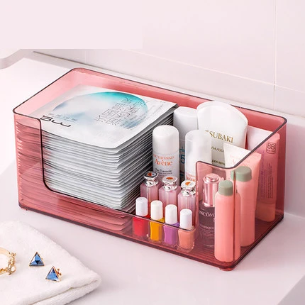 Прозрачная коробка для хранения косметики пластиковый простой органайзер