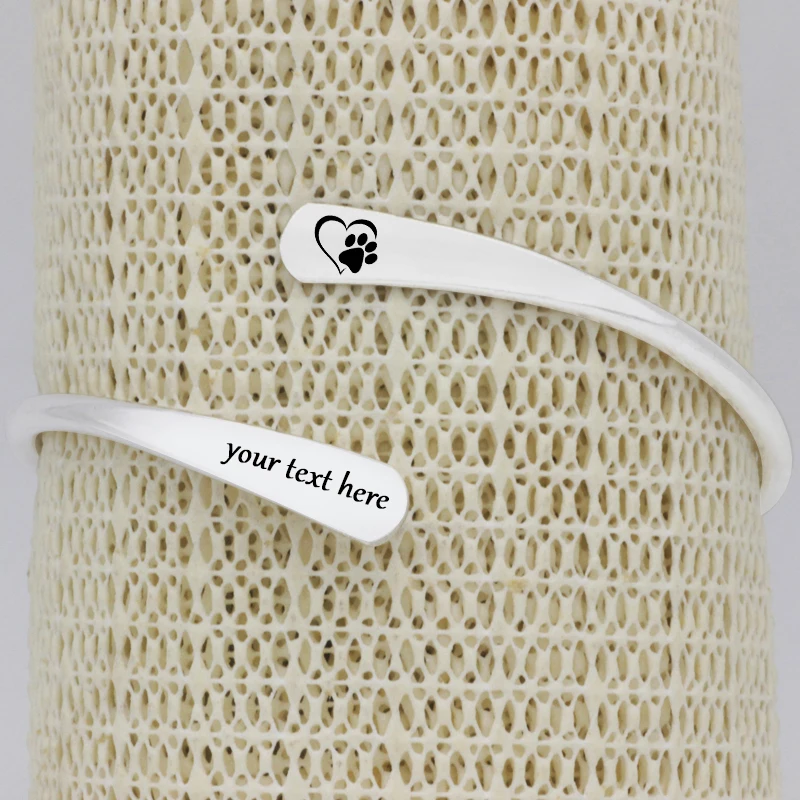 Engraved Dog Paw Bracelet Simple Fashion Women Stainless Steel Open Bangles Jewelry Best Gift For Women can Customized YP4221
Engraved Dog Paw Bracelet Simple Fashion Women Stainless Steel Open Bangles Jewelry Best Gift For Women can Customized YP4221