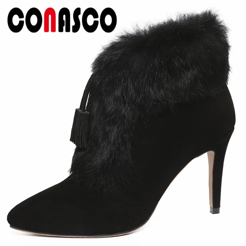CONASCO Newest Women Suede Leather High Heels Pumps Zipper Tassels Autumn Winter Party Wedding Shoes Woman Pointed Toe Pumps
CONASCO Newest Women Suede Leather High Heels Pumps Zipper Tassels Autumn Winter Party Wedding Shoes Woman Pointed Toe Pumps