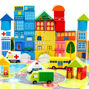 DOLLRYGA 62pcs Wooden City Building Blocks Early Educational Kid Toy Geometric Assembling Building Block Colorful Girl Gift lote
DOLLRYGA 62pcs Wooden City Building Blocks Early Educational Kid Toy Geometric Assembling Building Block Colorful Girl Gift lote