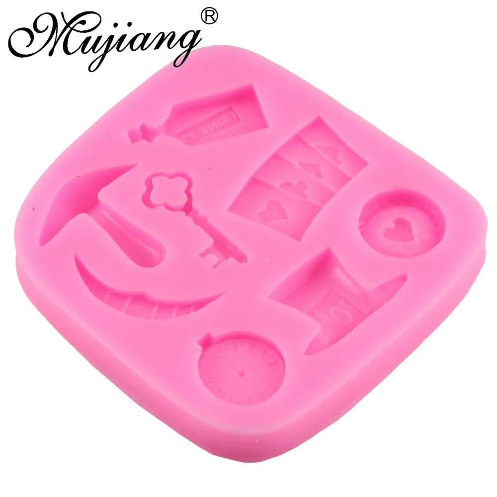 Mujiang Алиса в стране чудес 3D покер инструменты для украшения тортов из мастики