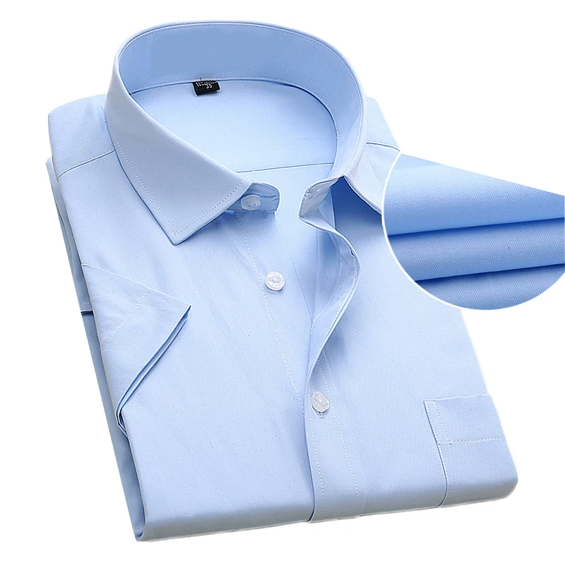 Plus Large Size US XXXL 4XL 5XL 6XL New Summer 2019 Short Sleeve Twill Pure Color Business Dress Shirts Formal Work Shirts Men
Plus Large Size US XXXL 4XL 5XL 6XL New Summer 2019 Short Sleeve Twill Pure Color Business Dress Shirts Formal Work Shirts Men