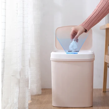 Home Automatic Trash Can Smart Sensor Garbage Bins Kitchen Bathroom Plastic Zero Waste Eco-friendly Large Capacity Rubbish Bin