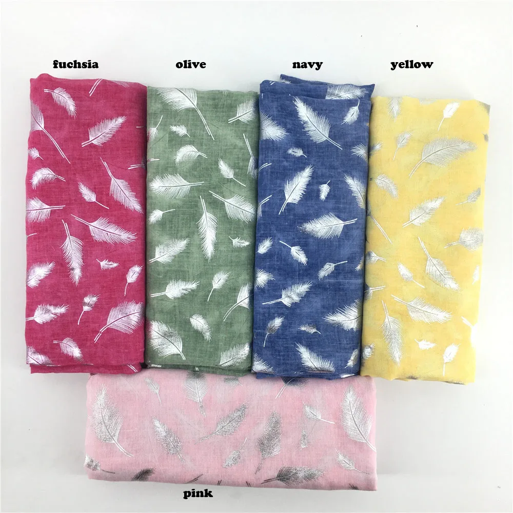 2018 Newest Women Silver Foil Leaf Feather Pattern Scarf Cotton Fringe Scarf 5Colors 10PCS/lot
2018 Newest Women Silver Foil Leaf Feather Pattern Scarf Cotton Fringe Scarf 5Colors 10PCS/lot
