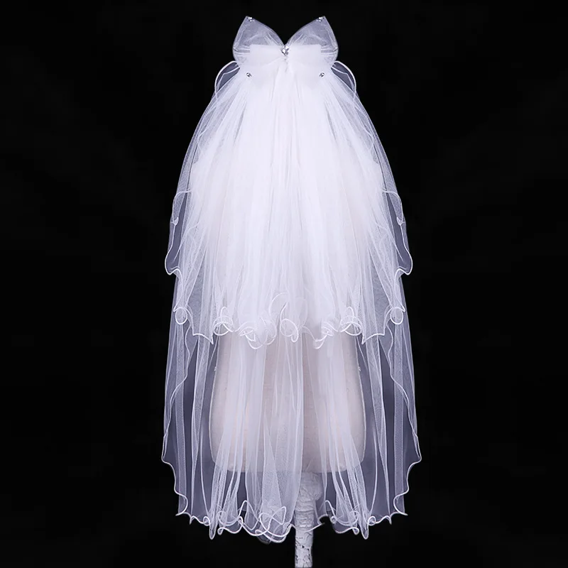 Princess Two Layers 2020 Beaded Bow 28'' Length Flower Girl Veil With Comb Cheap First Communion Veil
Princess Two Layers 2020 Beaded Bow 28'' Length Flower Girl Veil With Comb Cheap First Communion Veil