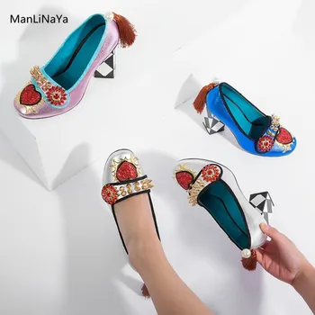 Diamond Square Heel Gold Rivet Women Shoes Glitter Crystal Red Fringe Square Toe High Heels Genuine Leather Slip on Ladies Pumps
Diamond Square Heel Gold Rivet Women Shoes Glitter Crystal Red Fringe Square Toe High Heels Genuine Leather Slip on Ladies Pumps
