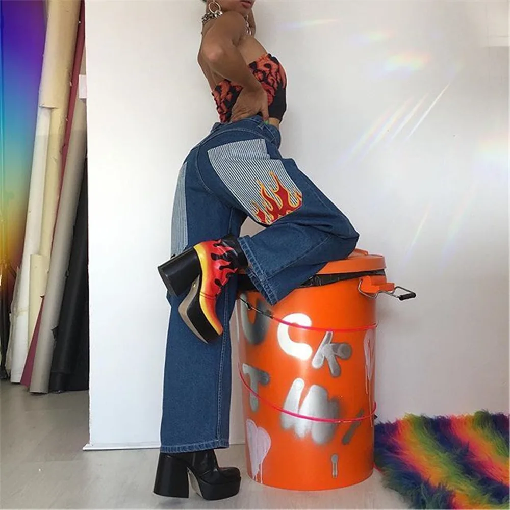 Boyfriend Jeans For Women Hight Waisted Loose Bandage Fire Embroidery Denim Jeans Pants Jean Women Jeans Mujer Vaqueros Mujer
Boyfriend Jeans For Women Hight Waisted Loose Bandage Fire Embroidery Denim Jeans Pants Jean Women Jeans Mujer Vaqueros Mujer