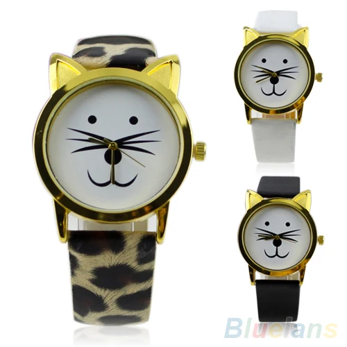 Lovely Cute Cat Face Shape Girls Dial Gold Color Rim Beard Alloy Faux Leather Strap Watch For Women Gift 003S
Lovely Cute Cat Face Shape Girls Dial Gold Color Rim Beard Alloy Faux Leather Strap Watch For Women Gift 003S