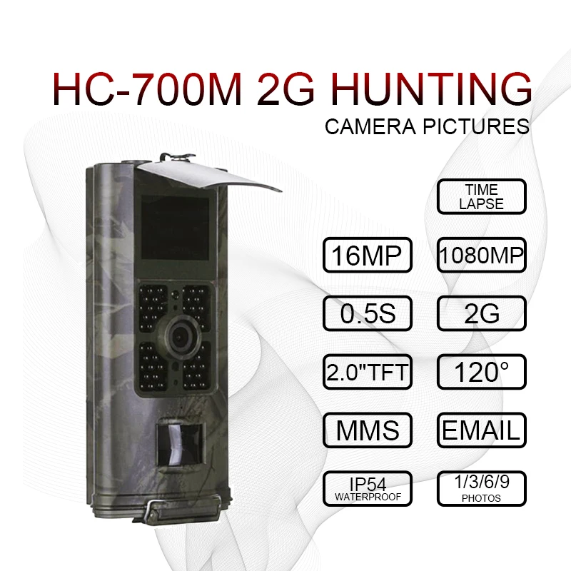 HC700M Hunting Camera 16MP 2G SMS Outdoor Trail Camera Wildlife Scouting Photo Traps PIR Infrared Night Vision Wild Camera
HC700M Hunting Camera 16MP 2G SMS Outdoor Trail Camera Wildlife Scouting Photo Traps PIR Infrared Night Vision Wild Camera