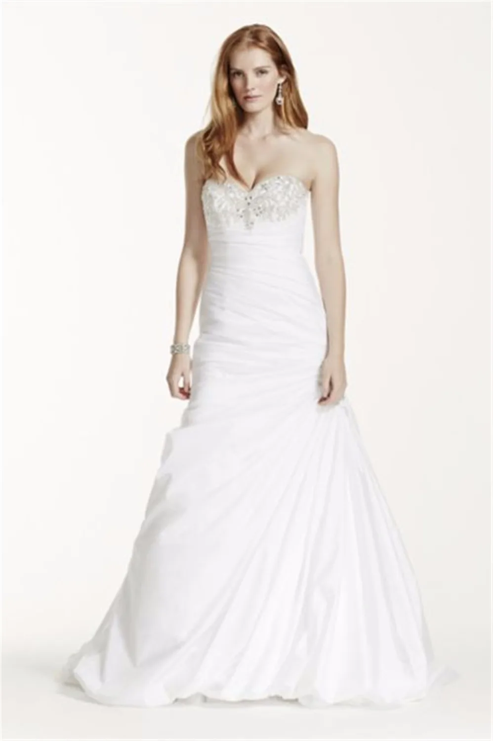 Strapless Sweetheart Trumpet Drape Side Pick Up Taffeta Crystals Bodice Bridal gown 2018 cheap mother of the bride dresses
Strapless Sweetheart Trumpet Drape Side Pick Up Taffeta Crystals Bodice Bridal gown 2018 cheap mother of the bride dresses