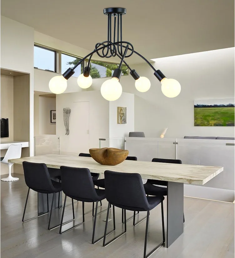 Modern Creative 3 5 Ceiling Chandeliers Restaurant Showroom American Retro Personality Iron Chandeliers Pendant Light Kits Iron Pendant Light From