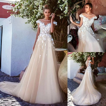 Impressive Tulle V-Neckline A-Line Wedding Dresses With 3D Handmade Flowers vestidos de festa vestido longo para casamento
Impressive Tulle V-Neckline A-Line Wedding Dresses With 3D Handmade Flowers vestidos de festa vestido longo para casamento