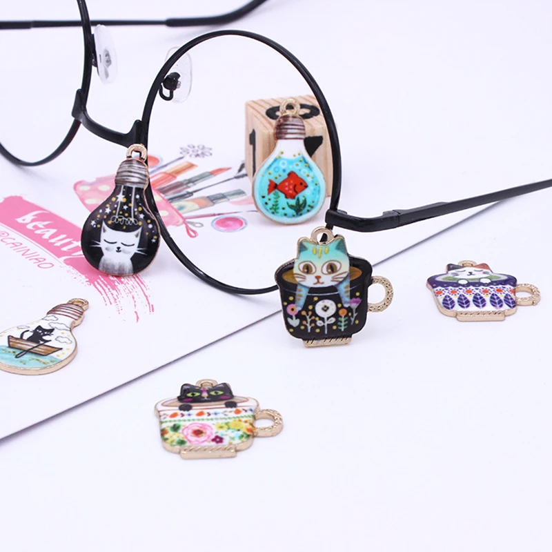 10pcs Japanese Printing Enamel Cat Charms Cup Cats Bulb Fish Alloy Charm Pendants DIY Earring Bracelet Jewelry Accessories YZ544
10pcs Japanese Printing Enamel Cat Charms Cup Cats Bulb Fish Alloy Charm Pendants DIY Earring Bracelet Jewelry Accessories YZ544