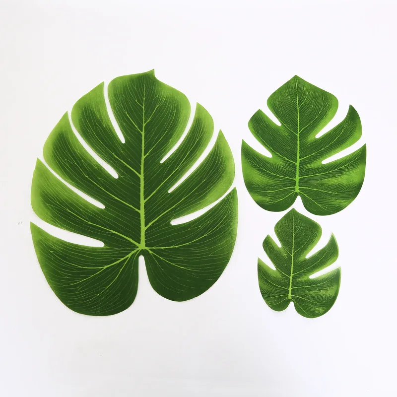 10pcs Small Medium Large Green Artificial Leaves Tropical Monstera Palm Leaves or Hawaiian Theme Party Food Photography Props 
10pcs Small Medium Large Green Artificial Leaves Tropical Monstera Palm Leaves or Hawaiian Theme Party Food Photography Props