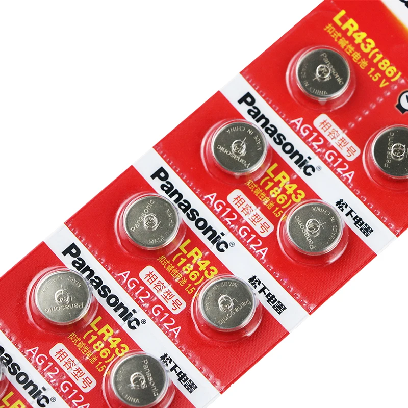 5X PANASONIC AG12 LR43 186 0%Hg for Watches Toys 1.5V Cell Alkaline batteries For calculator 0%Hg
5X PANASONIC AG12 LR43 186 0%Hg for Watches Toys 1.5V Cell Alkaline batteries For calculator 0%Hg