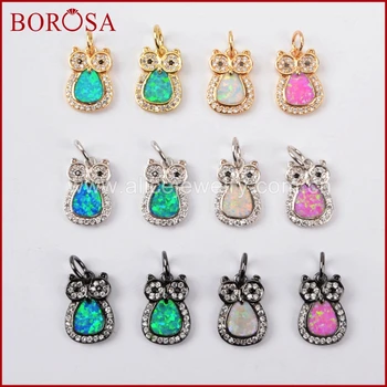 BOROSA CZ Micro Pave Lovely Owl Manmade Opal Pendant Beads,New Druzy Opal Stone Crystal Pave Pendant for Women Necklace WX544
BOROSA CZ Micro Pave Lovely Owl Manmade Opal Pendant Beads,New Druzy Opal Stone Crystal Pave Pendant for Women Necklace WX544