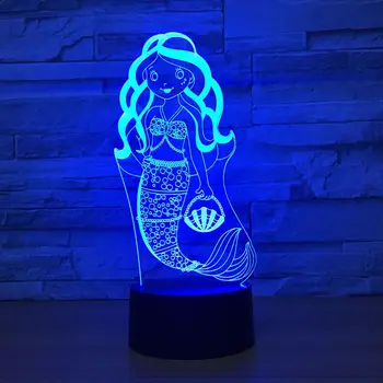 Lovely Mermaid Princess Led 3D Night Llight 7 Colors USB Desk Table Lamp USB 5V Lamps for Home Decoration
Lovely Mermaid Princess Led 3D Night Llight 7 Colors USB Desk Table Lamp USB 5V Lamps for Home Decoration