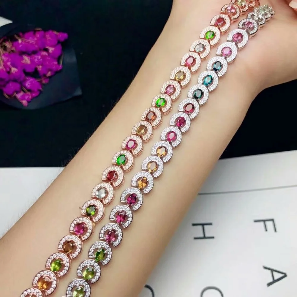 SHILOVEM 925 sterling silver Natural tourmaline bracelets new fine Jewelry women wedding trendy wholesale yhl030409agx
SHILOVEM 925 sterling silver Natural tourmaline bracelets new fine Jewelry women wedding trendy wholesale yhl030409agx