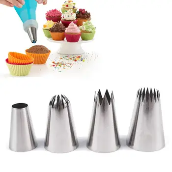 4 pcs/set Piping Nozzles Russian Pastry Icing Tips Tool Stainless Steel Fondant Cupcake Mold Cake Decorating Baking Large Size
4 pcs/set Piping Nozzles Russian Pastry Icing Tips Tool Stainless Steel Fondant Cupcake Mold Cake Decorating Baking Large Size