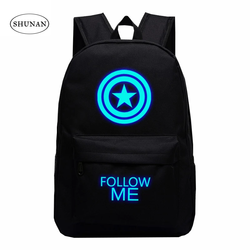 2016 Dwyane Avengers Captain America Shield Backpack Star Luminous Backpacks Campus Book Shoulder Bag Travel Canvas Bag
2016 Dwyane Avengers Captain America Shield Backpack Star Luminous Backpacks Campus Book Shoulder Bag Travel Canvas Bag