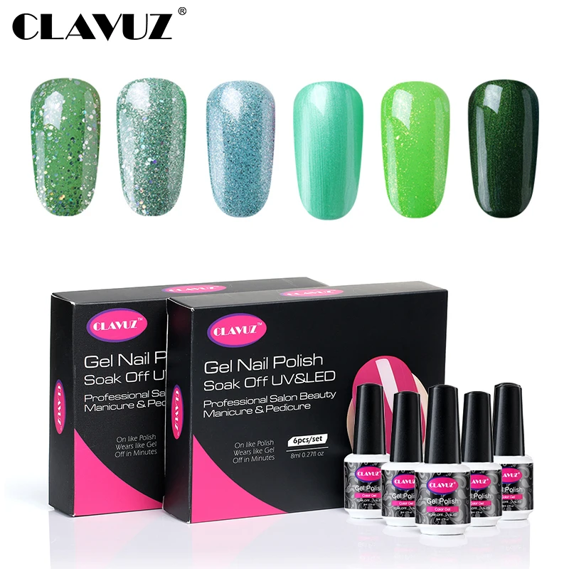 CLAVUZ 6pcs/Set 8ML Green Color UV Nail Gel Polish Kit Gift Box Semi Permanent Manicure DIY Nail Art Tools Lucky Varnish Gel Set
CLAVUZ 6pcs/Set 8ML Green Color UV Nail Gel Polish Kit Gift Box Semi Permanent Manicure DIY Nail Art Tools Lucky Varnish Gel Set