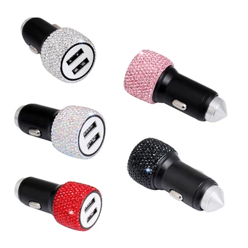 Mini Car Charger Dual USB Charger Car Lighter Drill-mounted with LED Light Aluminum Alloy Safety Hammer Car Charger for Phone
Mini Car Charger Dual USB Charger Car Lighter Drill-mounted with LED Light Aluminum Alloy Safety Hammer Car Charger for Phone