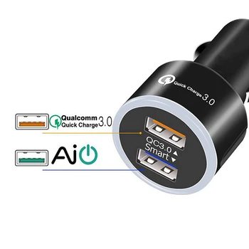 Fast Mobile Charging Auto Car Charger Dual Port USB QC3.0 Fast Charging with Intelligent Adaptive Function Mobile Phone Charger
Fast Mobile Charging Auto Car Charger Dual Port USB QC3.0 Fast Charging with Intelligent Adaptive Function Mobile Phone Charger