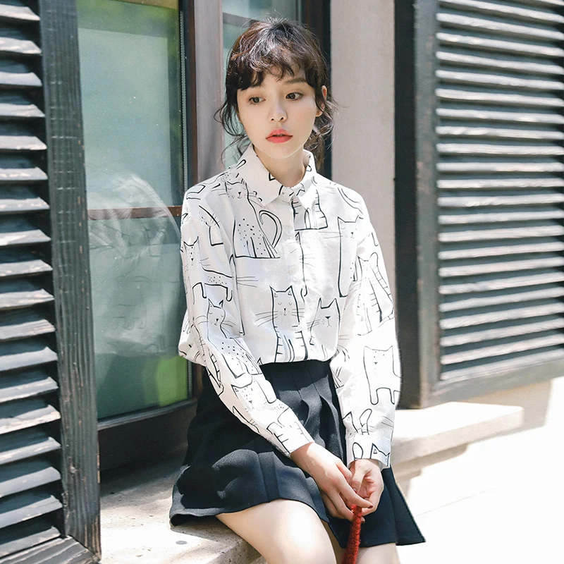 Women's Shirts Lady Kawaii Vintage Loose Graffiti Printed Shirt Ulzzang Top Female Punk Harajuku Tunic For Women Casual
Women's Shirts Lady Kawaii Vintage Loose Graffiti Printed Shirt Ulzzang Top Female Punk Harajuku Tunic For Women Casual