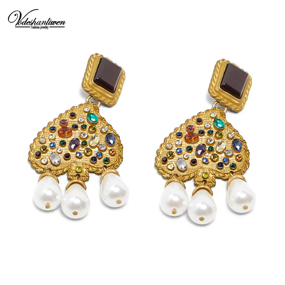 Vodeshanliwen ZA Simulated pearl Dangle Earrings For Women New Design Rhinestone Drop Earrings Boho Vintage Jewelry wholesale
Vodeshanliwen ZA Simulated pearl Dangle Earrings For Women New Design Rhinestone Drop Earrings Boho Vintage Jewelry wholesale