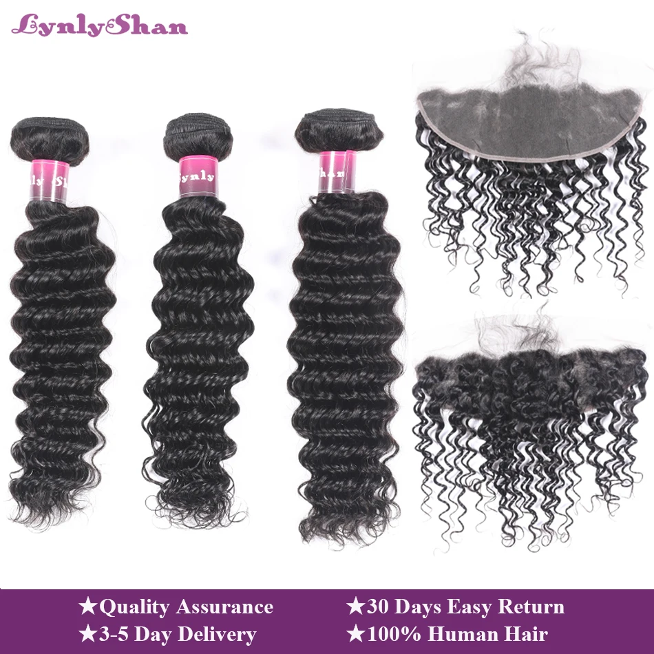 Lynlyshan Hair Deep wave Hair 4 Bundles With Lace Frontal 13*4 Brazilian Bundles 100% Remy Human Hair Bundles With Frontal
Lynlyshan Hair Deep wave Hair 4 Bundles With Lace Frontal 13*4 Brazilian Bundles 100% Remy Human Hair Bundles With Frontal