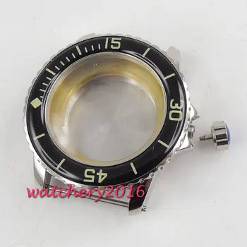 New 45mm parnis 316L Solid stainless steel case hardened mineral glass fit Miyota 8215 821A 8205 movement Watch Case
New 45mm parnis 316L Solid stainless steel case hardened mineral glass fit Miyota 8215 821A 8205 movement Watch Case