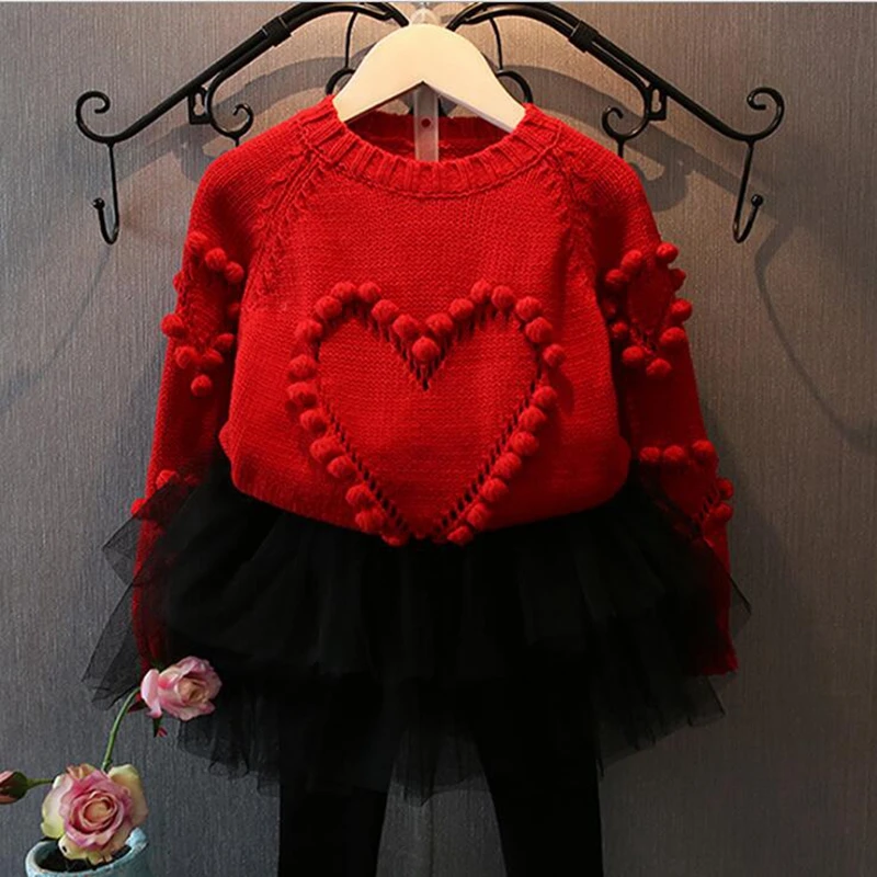 Baby Girls Sweaters 2018 New Arrival kids Long-sleeved Red sweet cute Children Clothes Spring winter Heart pattern ball sweaters
Baby Girls Sweaters 2018 New Arrival kids Long-sleeved Red sweet cute Children Clothes Spring winter Heart pattern ball sweaters