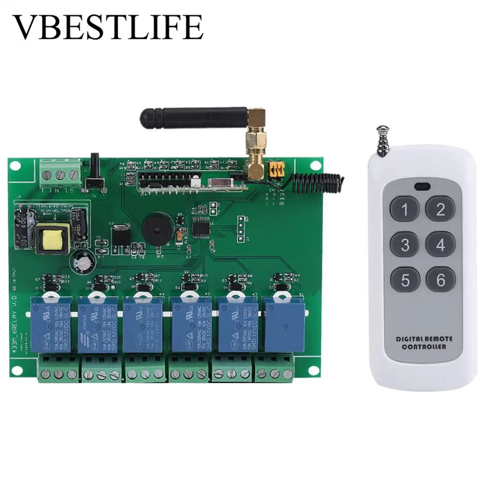 110-240V Relay Module 6 Channel RF Relay Board With Remote Control Switch New Arrival
110-240V Relay Module 6 Channel RF Relay Board With Remote Control Switch New Arrival