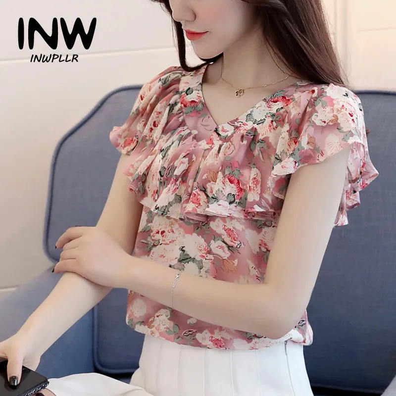 Womens Tops And Blouses Ruffle Chiffon Blouse Women 2018 Fashion Print Summer Blouses Shirts Large Size Floral Blusa Feminina
Womens Tops And Blouses Ruffle Chiffon Blouse Women 2018 Fashion Print Summer Blouses Shirts Large Size Floral Blusa Feminina