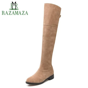 ZALAVOR Size 34-40 Women Genuine Leather Med Heel Over Knee Boots Women Zip Buckle Strap Warm Fur Inside Winter Snow Botas
ZALAVOR Size 34-40 Women Genuine Leather Med Heel Over Knee Boots Women Zip Buckle Strap Warm Fur Inside Winter Snow Botas