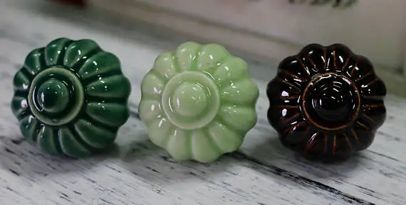 Pumpkin Ceramic Knobs Drawer Knob Pulls Handles Dresser Knob