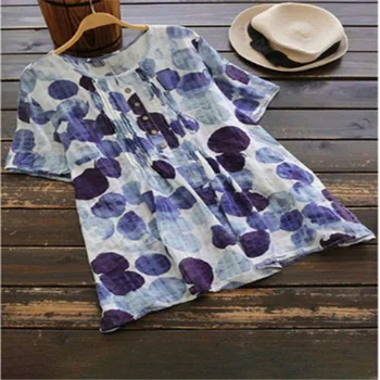 4XL 5XL Big Size Women Women's Tops Womens Summer Printed Loose Ladies Linen Casual Tops Blouse Plus Size O neck Top
4XL 5XL Big Size Women Women's Tops Womens Summer Printed Loose Ladies Linen Casual Tops Blouse Plus Size O neck Top