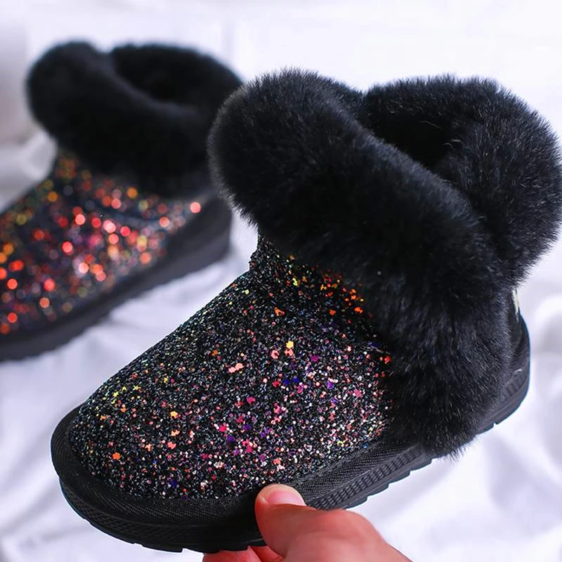 Fashion Winter Kids Casual Fur Thicken Sequins Girls Plush Warm Western Leather Shoes Sewing Cute Snow Boots for baby Toddler
Fashion Winter Kids Casual Fur Thicken Sequins Girls Plush Warm Western Leather Shoes Sewing Cute Snow Boots for baby Toddler