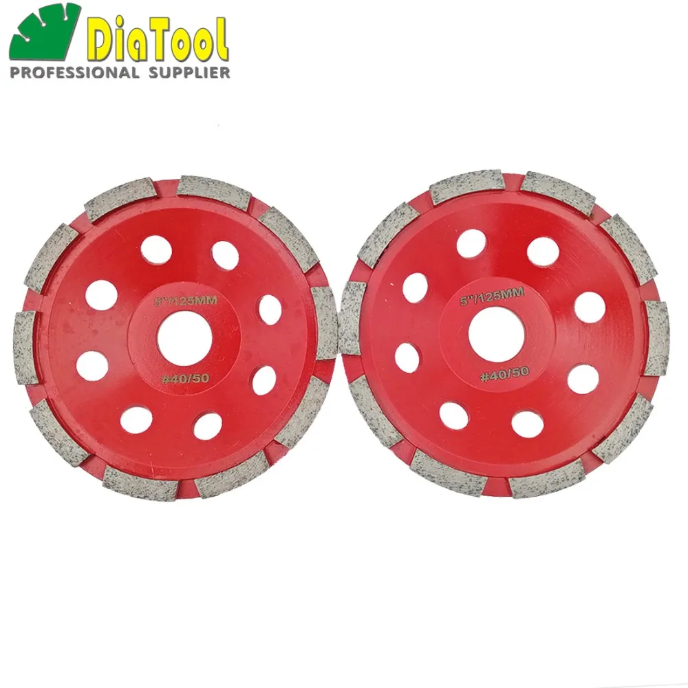 DIATOOL 2pcs 5inch Diamond Single Row Cup Wheel For Concrete Masonry Diamond Grinding Wheel Diameter 125mm Bore 22.23mm
DIATOOL 2pcs 5inch Diamond Single Row Cup Wheel For Concrete Masonry Diamond Grinding Wheel Diameter 125mm Bore 22.23mm