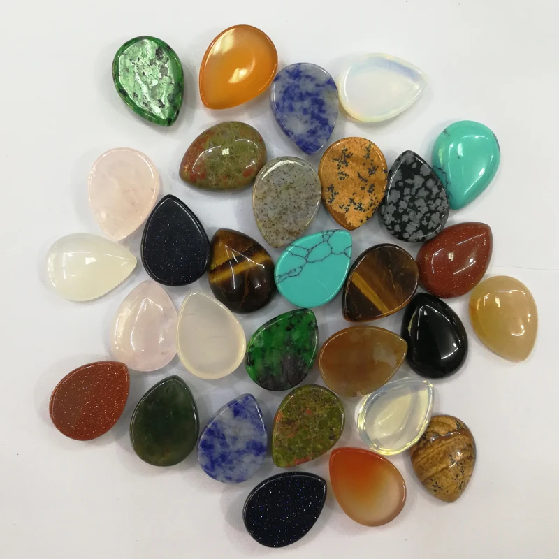 Fashion Natural stone Teardrop cabochon mixed 15x20MM DIY charm water drop beads for jewelry making 50Pc/lot Free shipping
Fashion Natural stone Teardrop cabochon mixed 15x20MM DIY charm water drop beads for jewelry making 50Pc/lot Free shipping