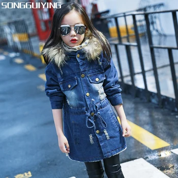 SONGGUIYING A184 Children Kids Girls Denim Jacket Large Fur Collar Cotton Denim Outerwear Tops Autumn Winter Basic Cowboy Jacket
SONGGUIYING A184 Children Kids Girls Denim Jacket Large Fur Collar Cotton Denim Outerwear Tops Autumn Winter Basic Cowboy Jacket