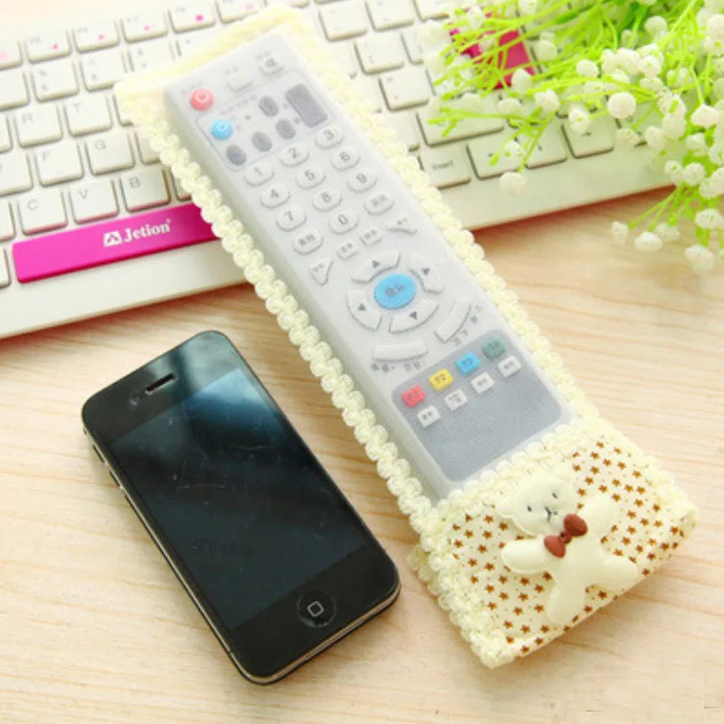 TV Air Conditioning Remote Control Case Cover Bowknot Lace Cover Greaseproof Anti-Dust Bowknot Mini Cover Bags