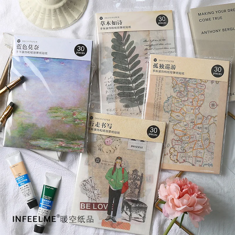30 PCS Vintage Newspaper Plants old map book journal retro letter plant Decorative Background Sticker DIY Scrapbooking Label
30 PCS Vintage Newspaper Plants old map book journal retro letter plant Decorative Background Sticker DIY Scrapbooking Label