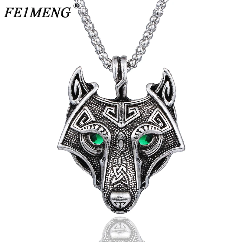Vintage Norse Wolf Head Vikings Pendant Necklace Green Crystal Eyes Original Animal Necklaces For Women Men Fashion Jewelry
Vintage Norse Wolf Head Vikings Pendant Necklace Green Crystal Eyes Original Animal Necklaces For Women Men Fashion Jewelry