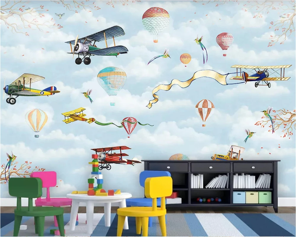 Beibehang custom fashion retro decorative painting wallpaper Aircraft hot air balloon indoor children's background 3d wallpaper
Beibehang custom fashion retro decorative painting wallpaper Aircraft hot air balloon indoor children's background 3d wallpaper