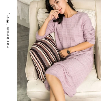 Woman Sweater 100% Pure Cashmere Knitted Pullovers Ladies Oneck Long Dresses Loose Style Female Sweaters New Fashion Girl Tops
Woman Sweater 100% Pure Cashmere Knitted Pullovers Ladies Oneck Long Dresses Loose Style Female Sweaters New Fashion Girl Tops