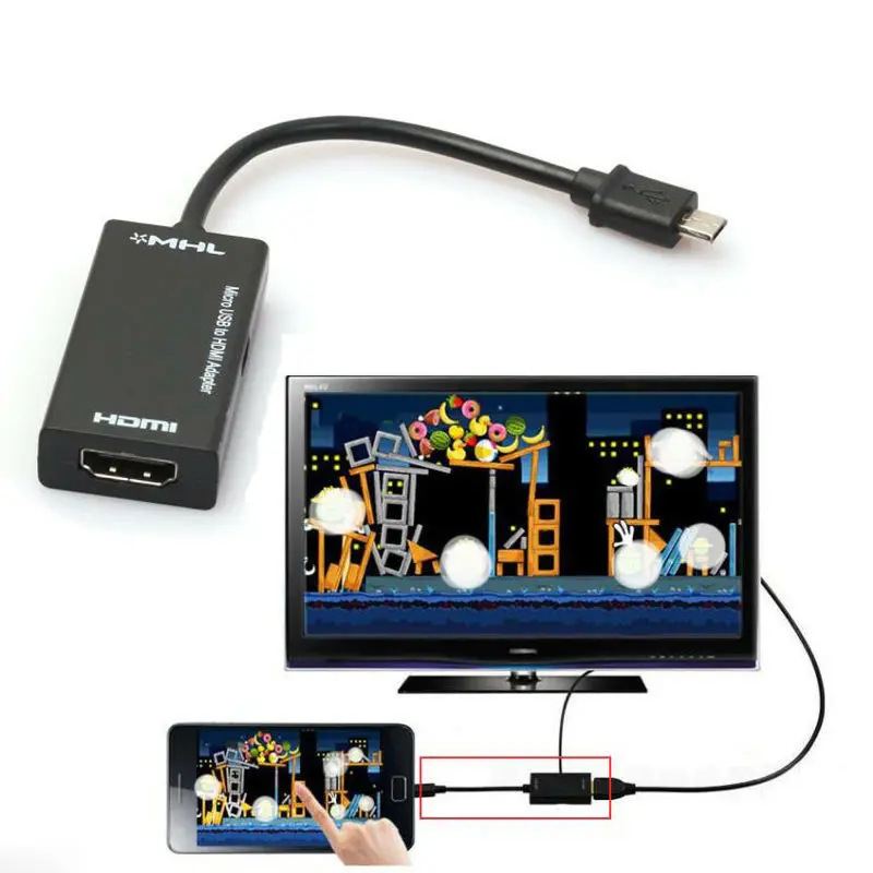 Mini Micro USB 2.0 MHL To HDMI 1080P TV Adapter Cable For Mobile Phone Tablet TV Monitor
Mini Micro USB 2.0 MHL To HDMI 1080P TV Adapter Cable For Mobile Phone Tablet TV Monitor