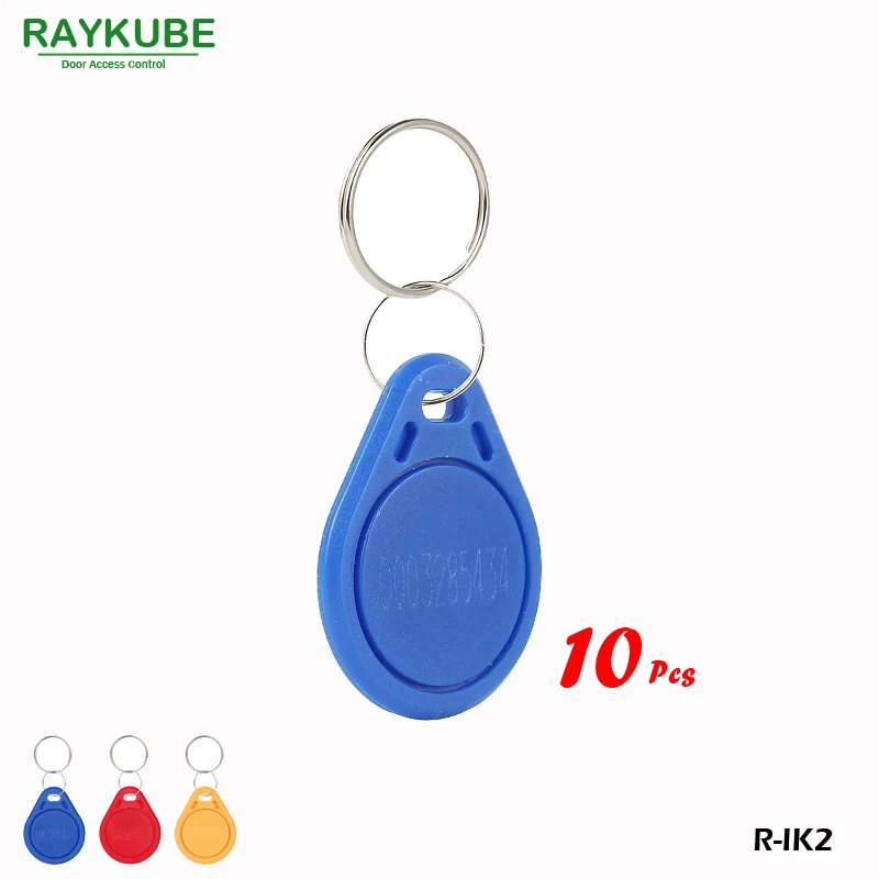 RAYKUBE R-IK2 брелок 10 шт./лот 125 кГц RFID Бесконтактные брелоки для системы доступа к