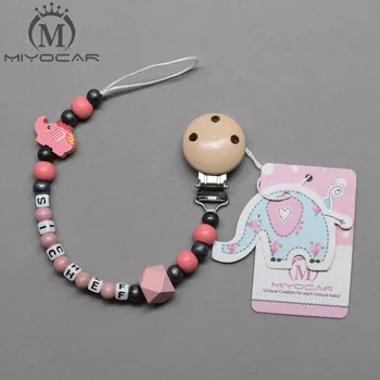 MIYOCAR custom Any name Elephant pink black wooden beads dummy clip holder pacifier clip soother chain teether clip
MIYOCAR custom Any name Elephant pink black wooden beads dummy clip holder pacifier clip soother chain teether clip