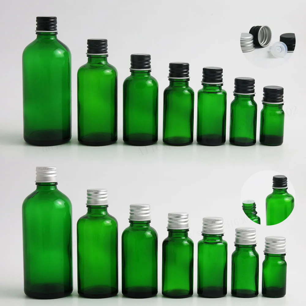 Фото Зеленая портативная пустая стеклянная бутылка эфирного масла 12x100 мл 50 1 унции 20 1/2